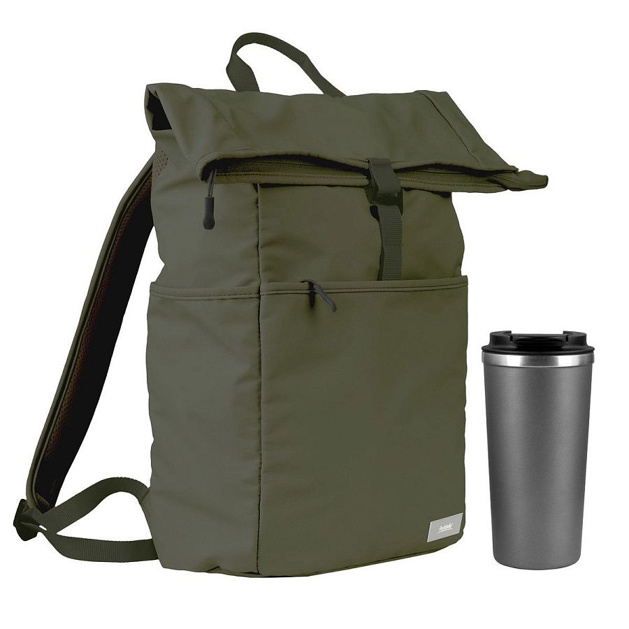 Подарочный набор Палермо (Palermo), Бостон (Boston), зеленый/серый (рюкзак, термокружка)