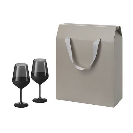 Подарочный набор 2 бокала для вина Блэк Эдишн (Black Edition) в большом подарочном пакете
