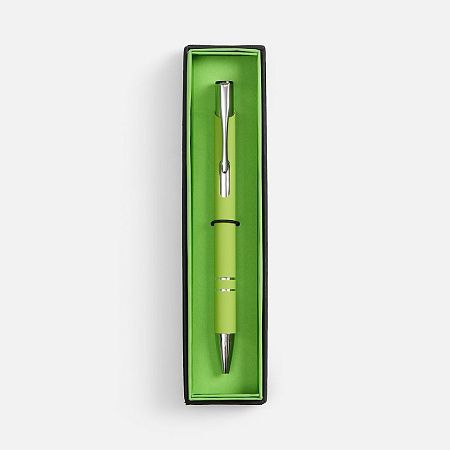 Ручка шариковая Keskus Soft Touch в футляре, зеленое яблоко