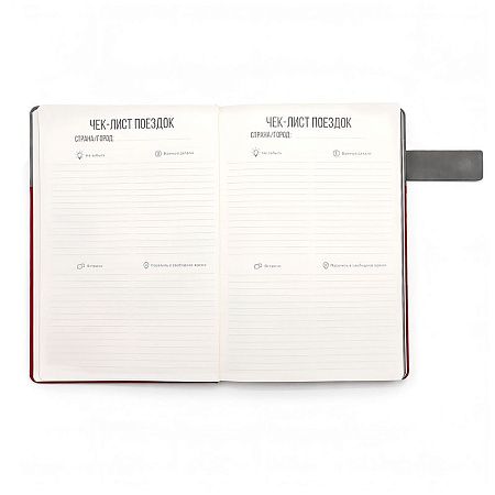 Ежедневник A5 недатированный Scorrevole, в твердой обложке с шильдом, серо-красный