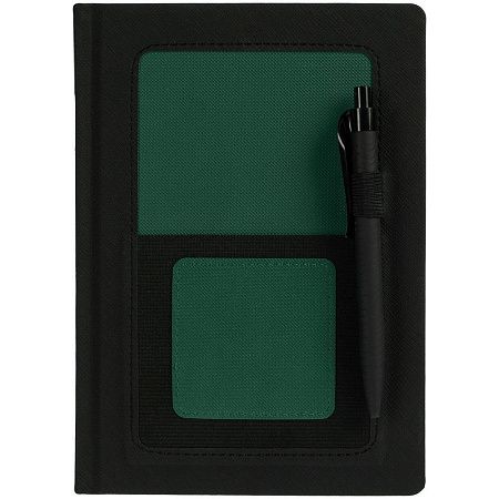 Ежедневник Mobile на заказ, недатированный, черно-зеленый