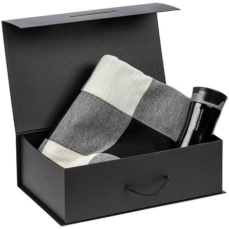 Подарочная коробка, размер 39*26,3*11 см, Solution Prestige Big Case Soft с магнитным клапаном и ручкой , черная