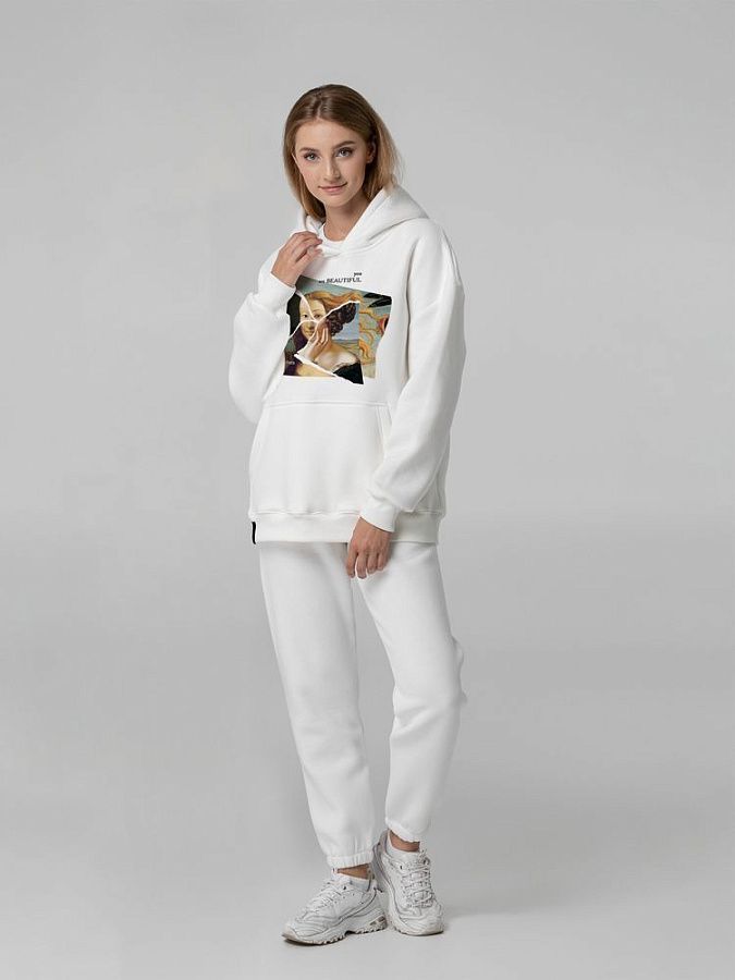 Худи You Are Beautiful, молочно-белое, размер XL/2XL