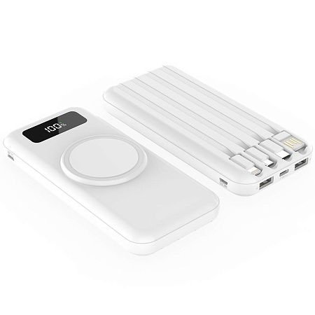 Внешний аккумулятор Authority с беспроводной зарядкой (5W), 10000 mAh, белый