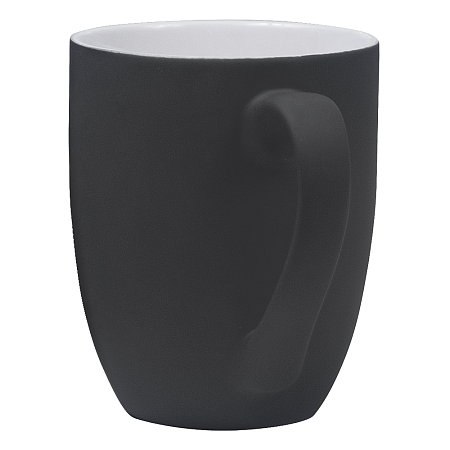 Кружка фарфоровая Casa Grande Tulip Soft софт тач, черная/белая, 350 мл