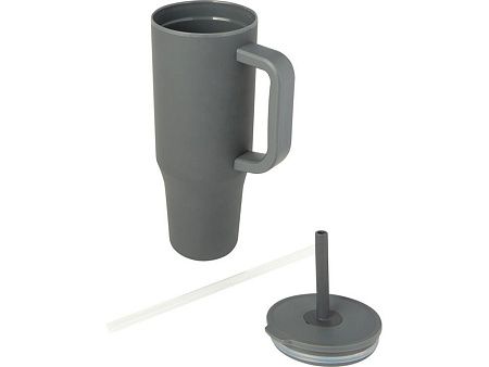Герметичная термокружка «Brady» с силиконовой трубочкой, переработанная сталь, 900 мл