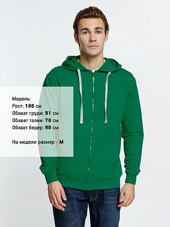 Толстовка на молнии с капюшоном Siverga, зеленая, размер 4XL