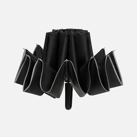 Зонт обратного сложения с ручкой-карабином Foldberry, черный