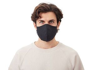 Маска для лица многоразовая из хлопка, анатомической формы, цвет: черный