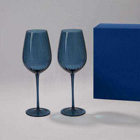 Подарочный набор 2 бокала для вина Toscana в синей коробке