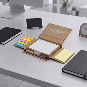 Канцелярский набор для записей «Stick box», цвет: натуральный