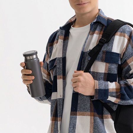 Термобутылка вакуумная герметичная Allegra, серая