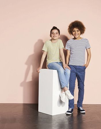 Футболка детская Miles Kids белая с темно-синим, размер 14 лет (154-164 см)