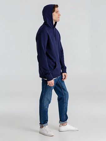 Толстовка с капюшоном унисекс Hoodie, темно-синяя, размер 4XL