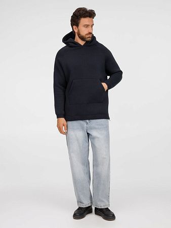 Худи унисекс оверсайз Easy Street, темно-синее, размер XS/S