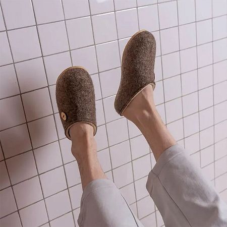 Домашние валенки Step, серо-коричневые (натуральные), размер 44