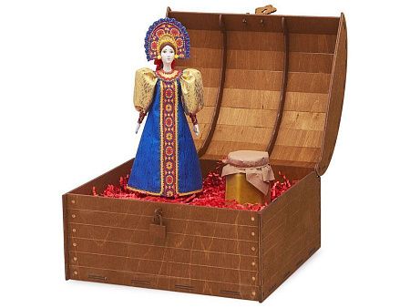 Подарочный набор: кукла фарфоровая, крем-мёд с лаймом и имбирем