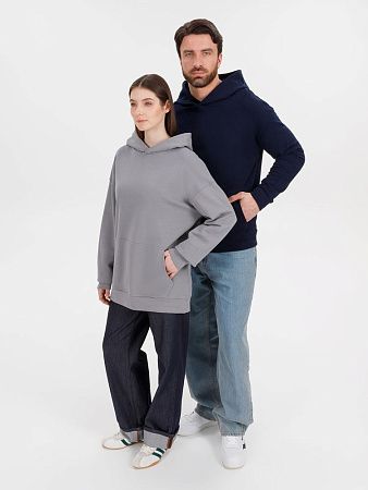 Худи оверсайз унисекс Outshine, темно-синее, размер XL/2XL