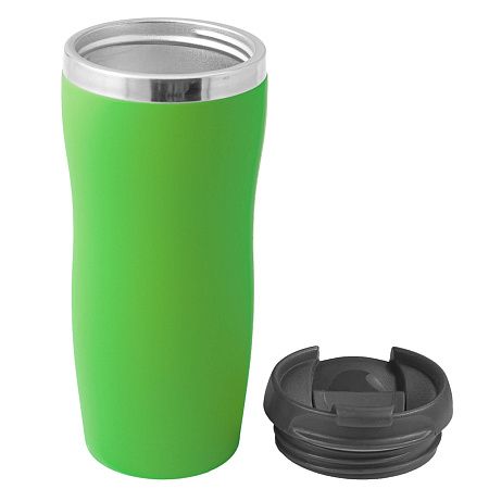 Термокружка SLIM SOFT 350мл. Салатовая с черной крышкой 6031.15