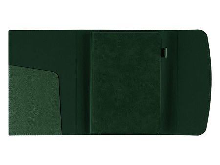 Ежедневник в суперобложке Country Bergamo Synergy A5+, зеленый, недатированный, в твердой обложке. Зеленый срез