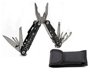 Мультитул, 9 функций, цвет: черный, серебристый