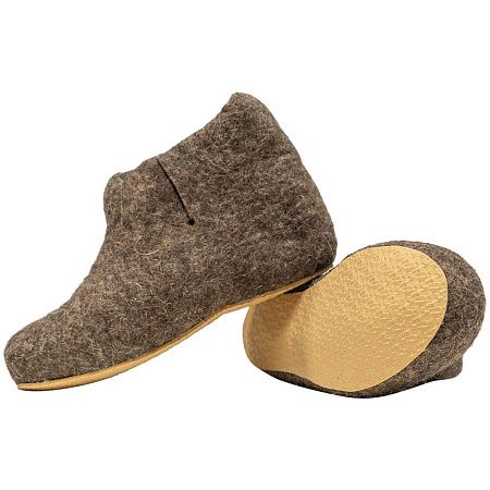 Домашние валенки Wild, серо-коричневые (натуральные), размер 46