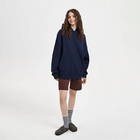 Худи оверсайз унисекс FUSION, темно-синий, размер XS/S