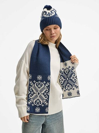 Шапка Wintertude, синяя с белым