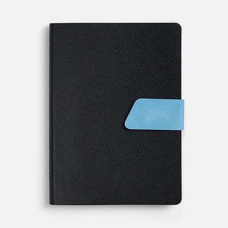 Ежедневник Boom, недатированный, черный с голубым