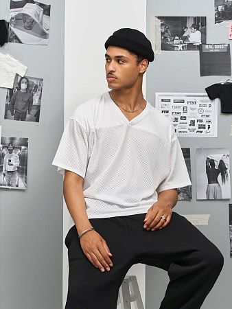 Футболка унисекс Nino с V-образным вырезом, белая, размер S