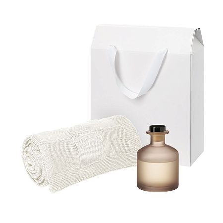 Подарочный набор Мизу (Mizu), Селла (Cella), бежевый (диффузор, плед)