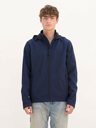 Куртка софтшелл с капюшоном мужская Race Men, темно-синяя, размер 4XL