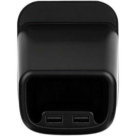 Настольный органайзер с зарядкой, лампой, вентилятором и подсветкой логотипа powerTower, черный