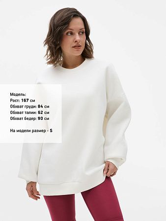 Свитшот унисекс оверсайз Drommi, молочно-белый, размер XS