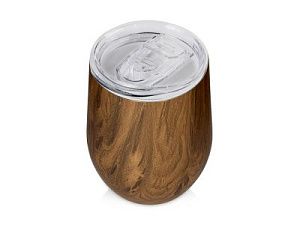 Вакуумная термокружка «Britewood S1», непротекаемая крышка, крафтовый тубус, цвет: коричневый