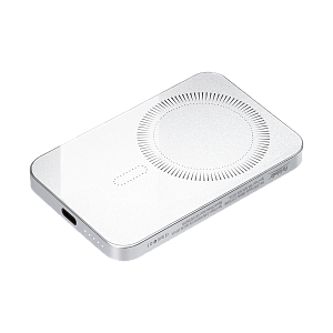 Внешний аккумулятор Artex PD 5000mAh с функцией беспроводной зарядки 15W, серебряный