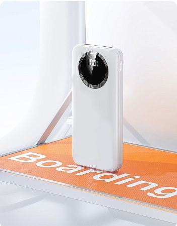 Зарядное устройство "Phantom" 10000 mAh с 4мя встроенными кабелями и цифровым индикатором заряда