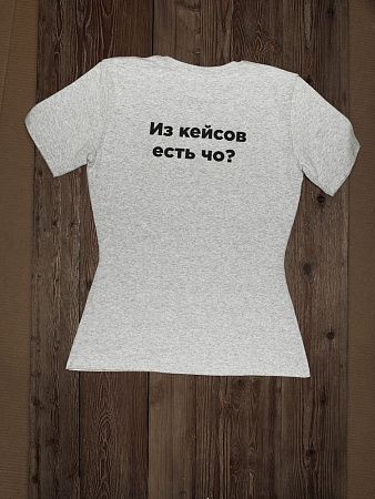Футболка женская T-bolka Stretch Lady, серый меланж, размер XL v2