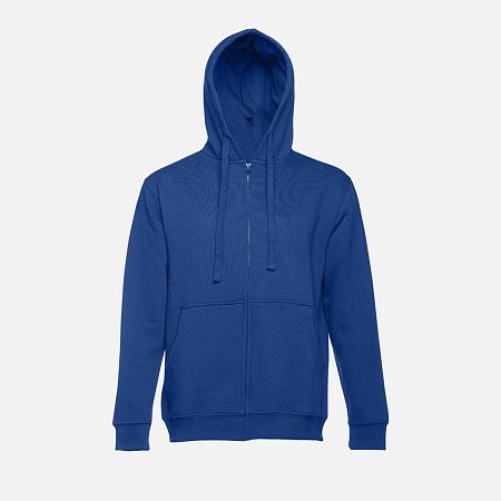 Толстовка мужская на молнии с капюшоном Amsterdam, ярко-синяя, размер S