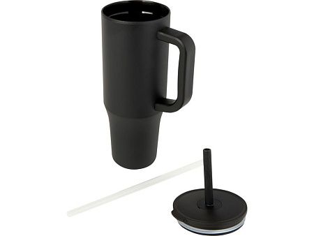 Герметичная термокружка «Brady» с силиконовой трубочкой, переработанная сталь, 900 мл