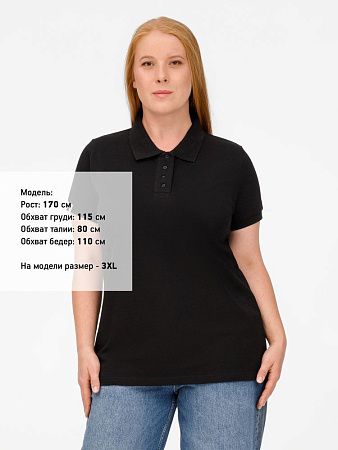 Рубашка поло женская Virma Premium Lady, черная, размер XXL