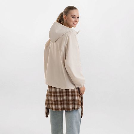Ветровка (анорак) оверсайз унисекс Риссман (Rissman), бежевая, размер XL/XXL