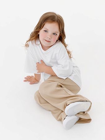 Футболка детская оверсайз Teezer, белая, размер 6 лет (110-116 см)