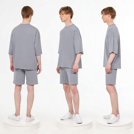 Футболка унисекс оверсайз T1, серая, размер XS/S