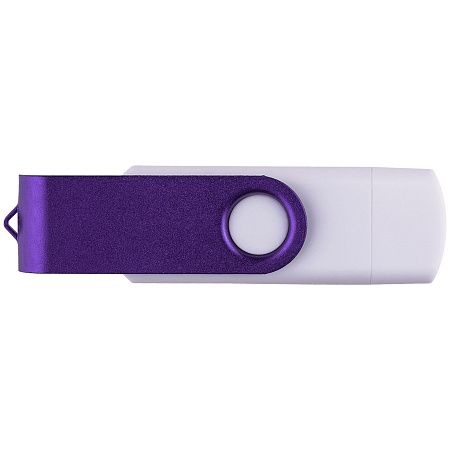 Флешка TWIST COLOR OTG Белая с фиолетовым 4018.07.11.32ГБ