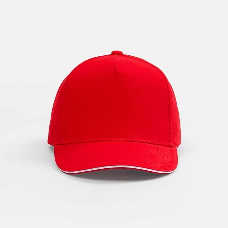 Бейсболка Classic 2.0, красная с белым кантом