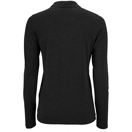 Рубашка поло женская с длинным рукавом Perfect LSL Women, черный меланж, размер M