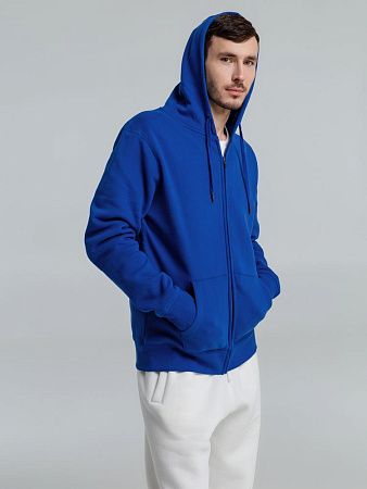 Толстовка на молнии с капюшоном унисекс King, ярко-синяя, размер XXL
