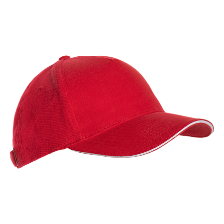 Бейсболка с кантом STAN 5 клиньев хлопок 280, 11K, Красный,  (14)  (56-58/ONE SIZE)
