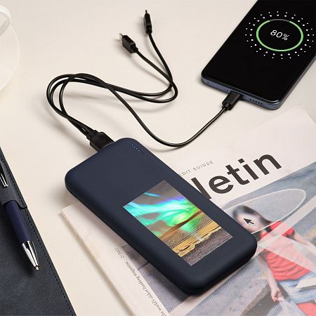 Внешний аккумулятор с подсветкой Люче (Luce) 10000 mAh, белый